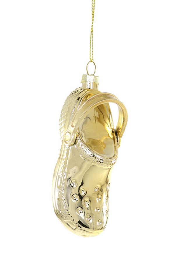 Glass Ornament - Croc Shoe Gold