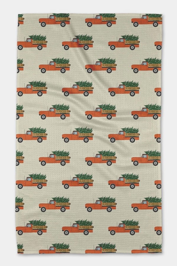 Geometry Kitchen Tea Towel - Christmas Ride