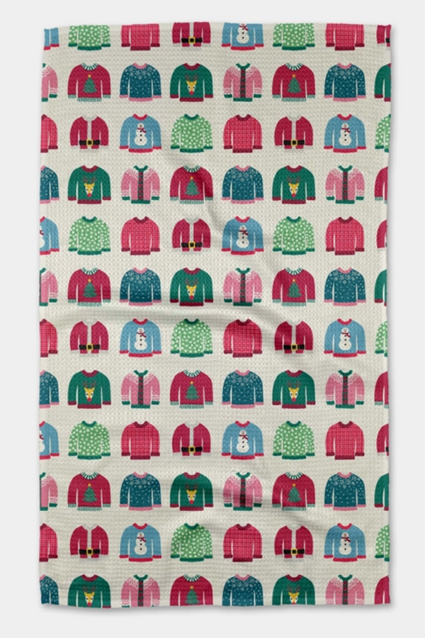 Geometry Kitchen Tea Towel - Christmas Sweaters