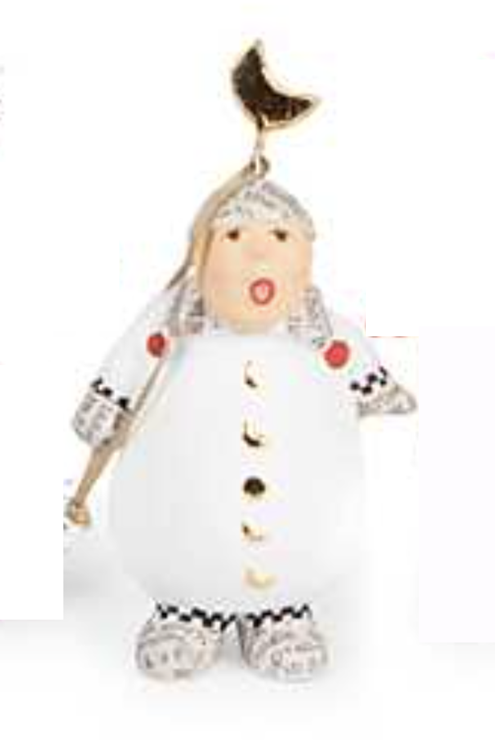 Patience Caroler Ornament - White