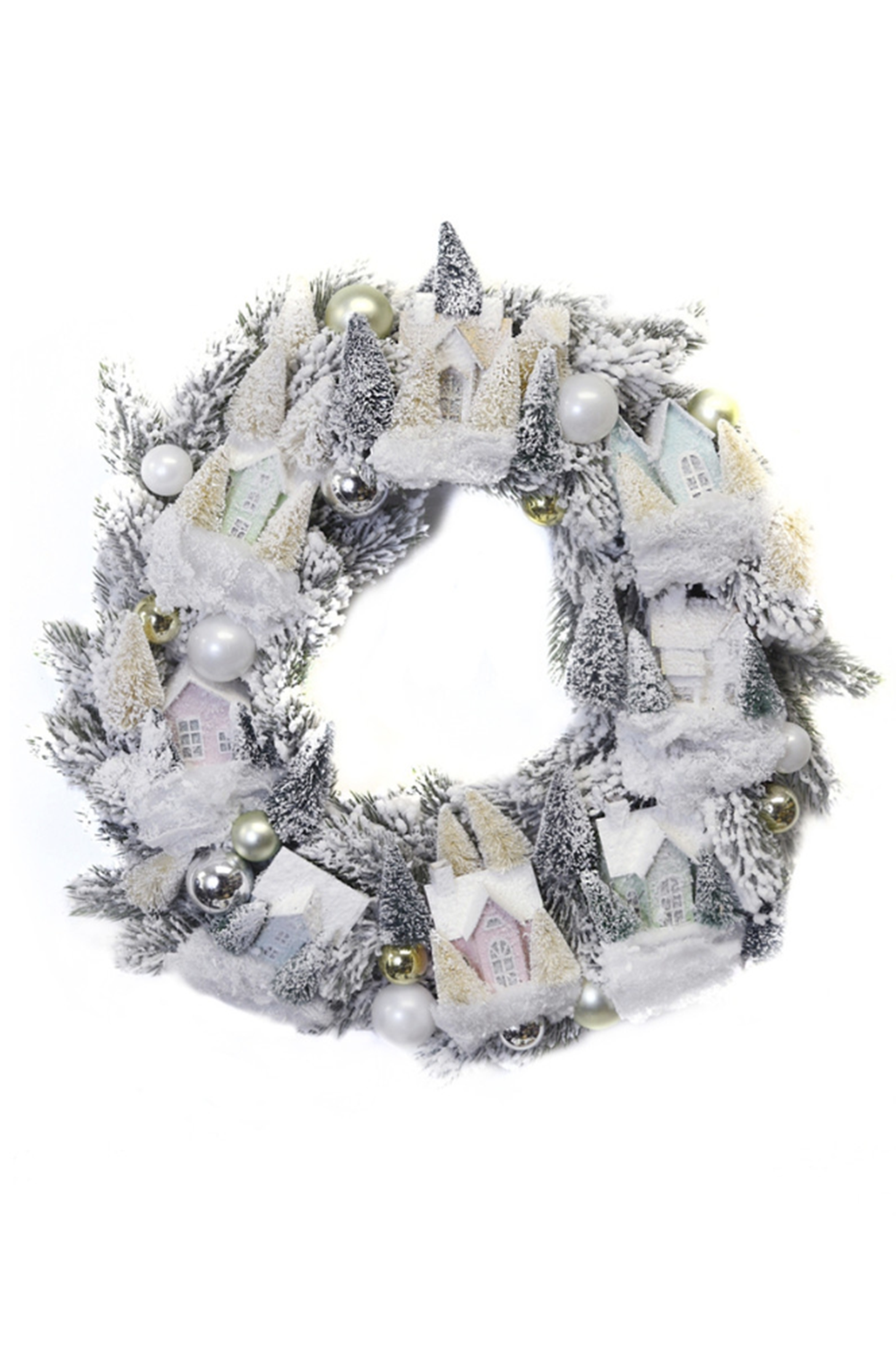 CDY Frosted Village Wreath