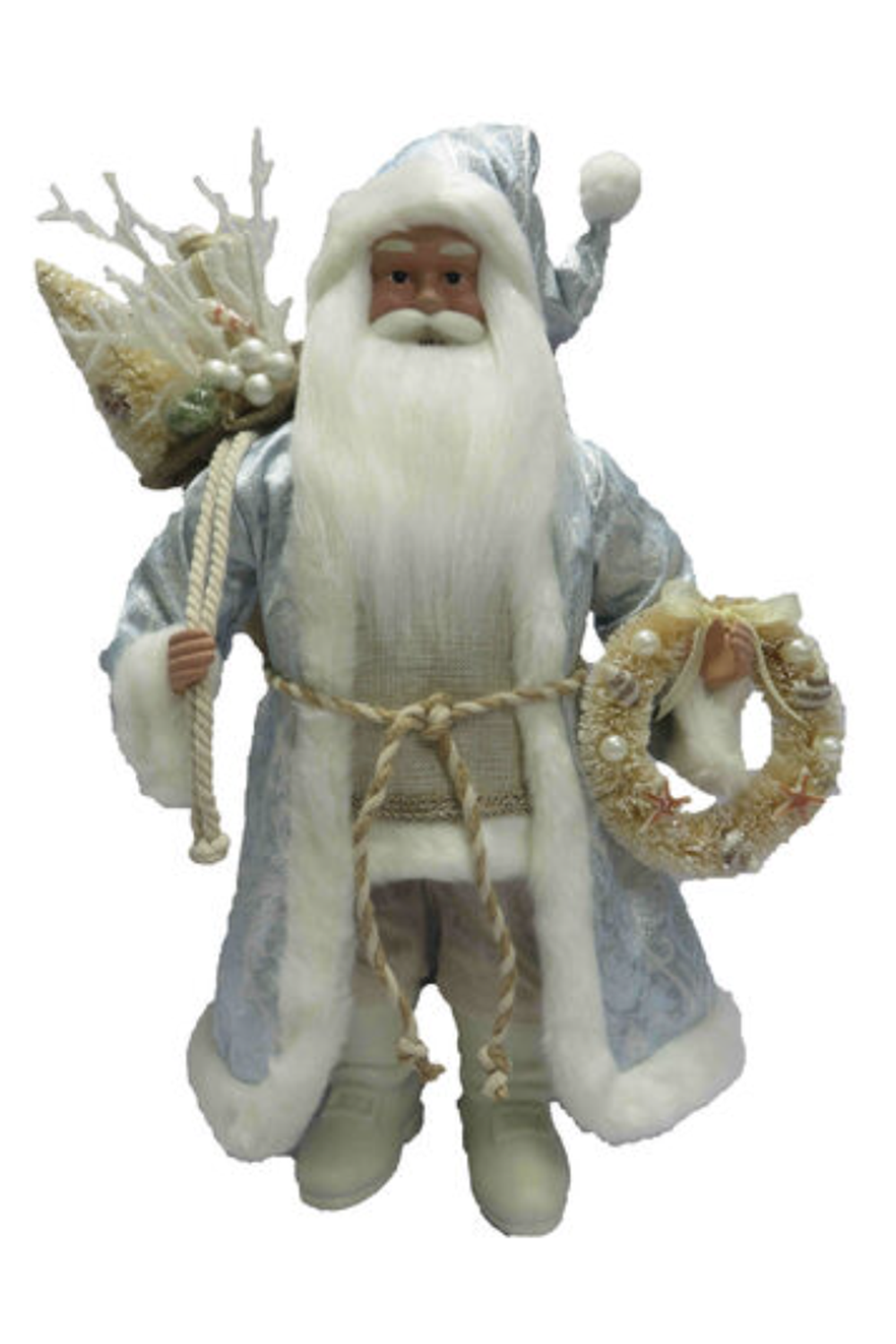 Coastal Santa with Wreath Figure