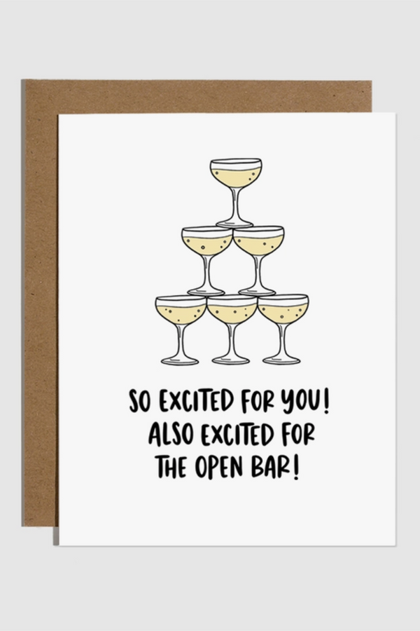 Trendy Wedding Card - Open Bar