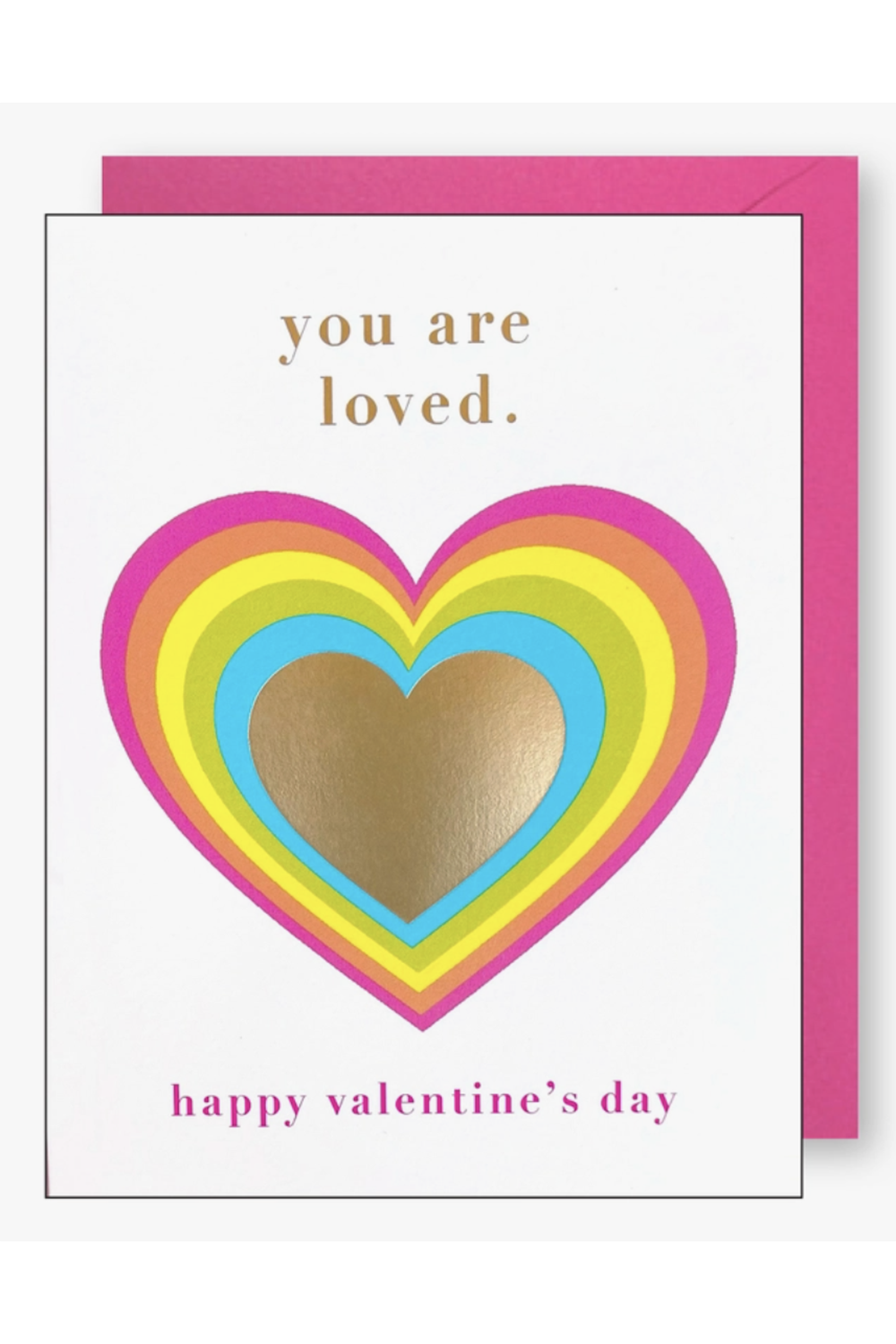 JF Single Valentine's Day Card - Rainbow Heart