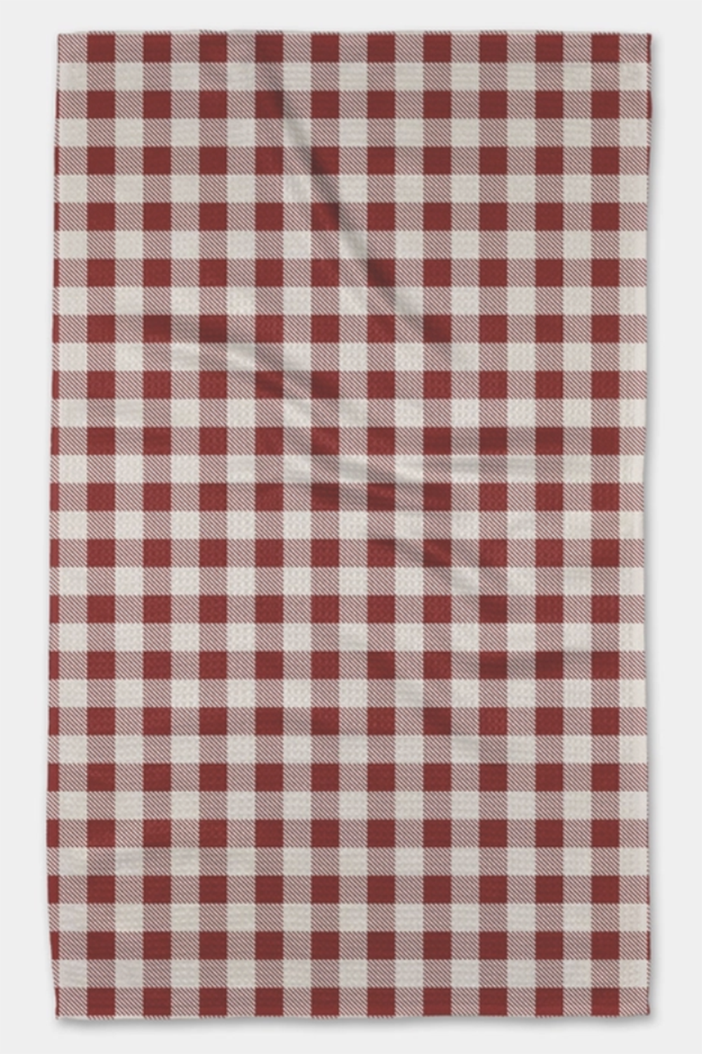 Geometry Kitchen Tea Towel - Winter Gingham Red