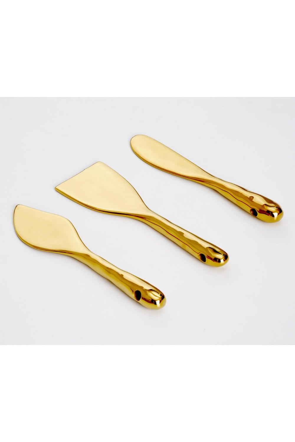 Set of 3 Chunky Gold Cheese Knives