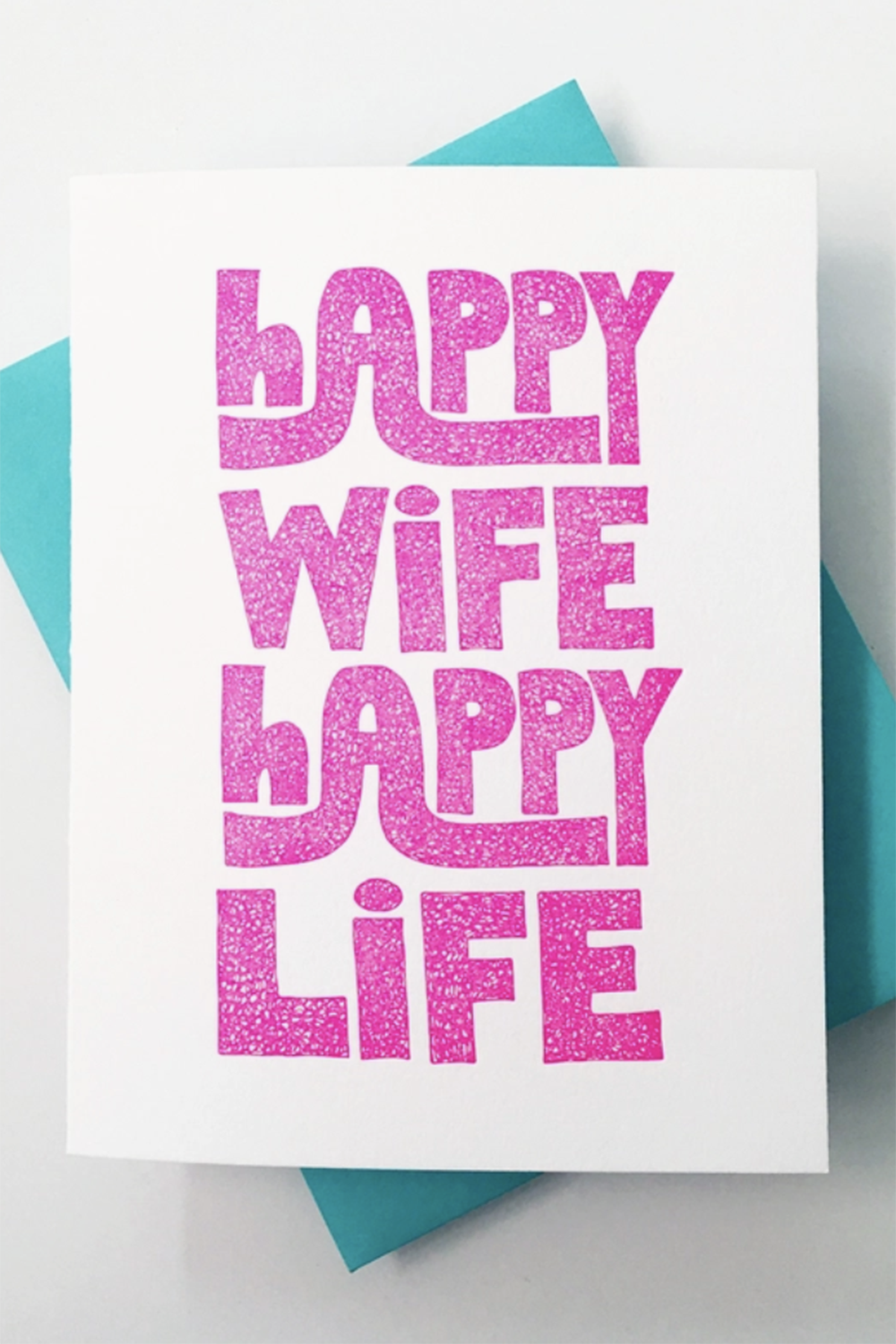 Richie Single Valentine's Day Card - Happy Wife Happy Life