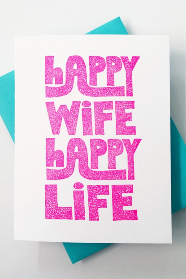 Richie Single Valentine's Day Card - Happy Wife Happy Life