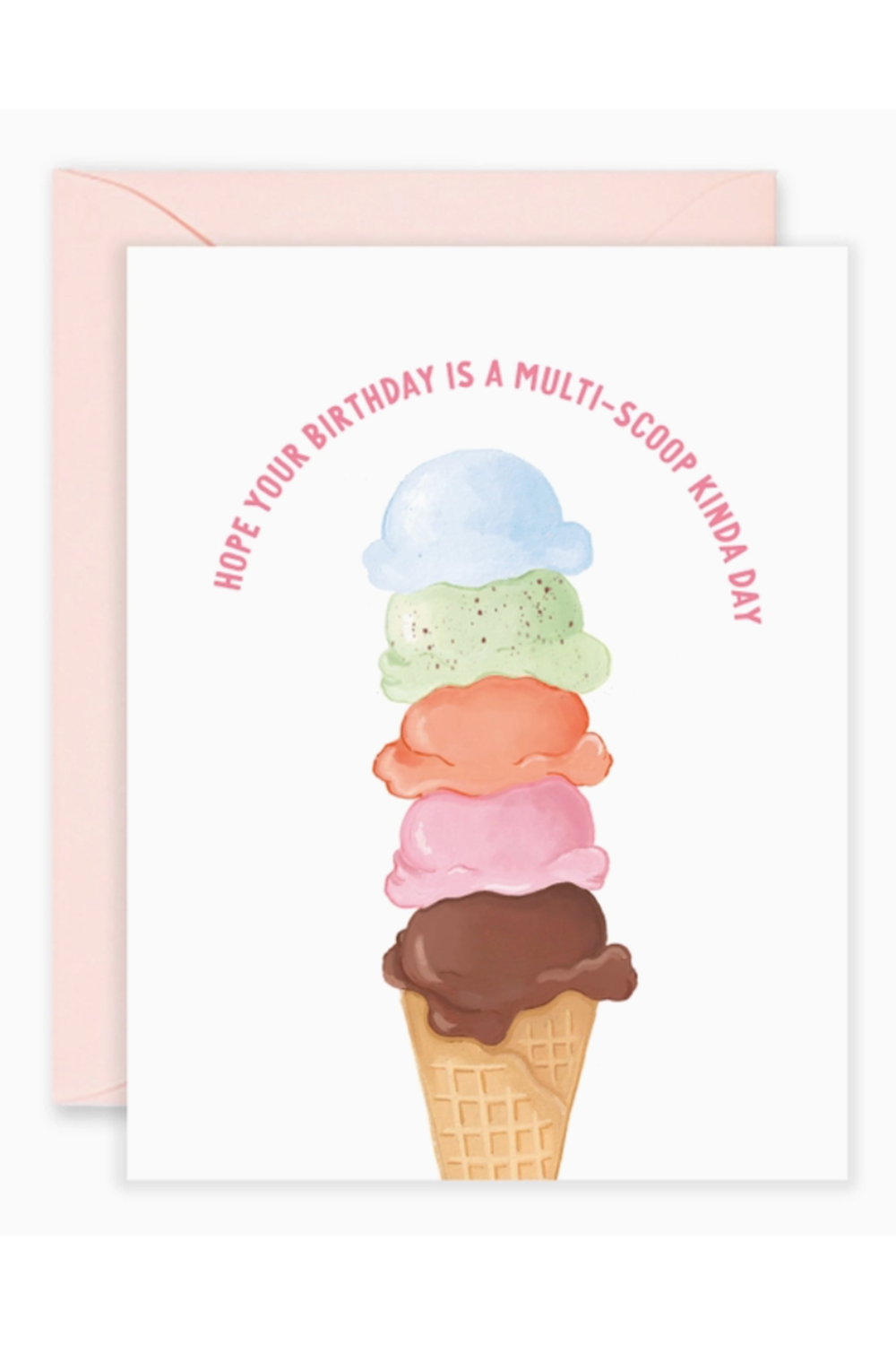 Isabella Single Birthday Card - Multi-Scoop Ice Cream