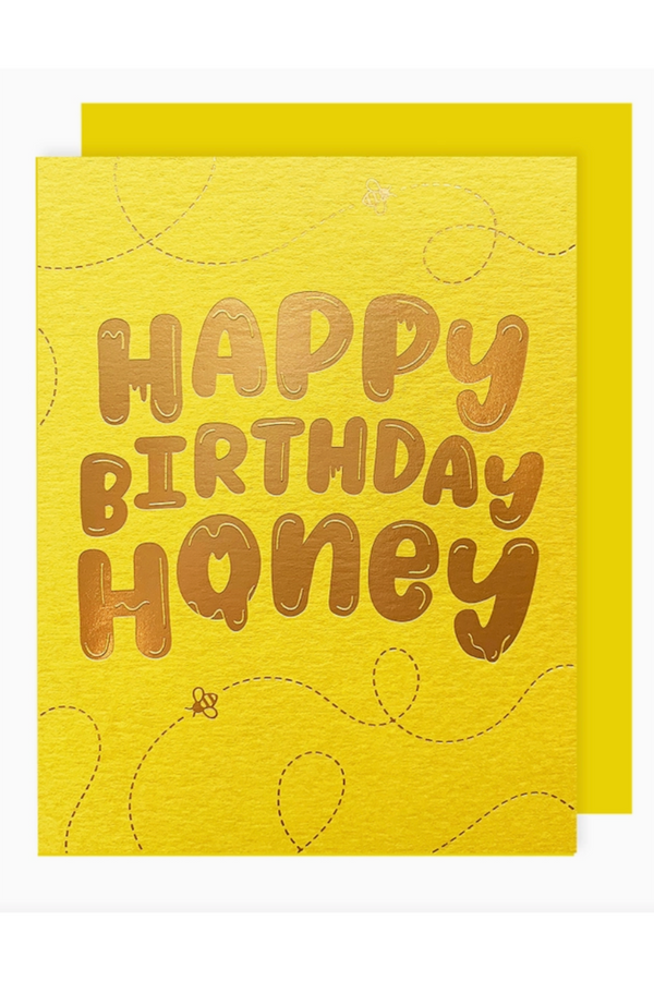 Social Birthday Greeting Card - Honey