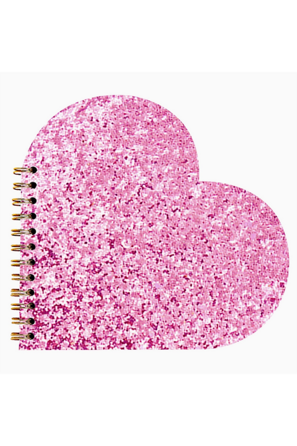 Valentine Notebook - Pink Glitter Heart