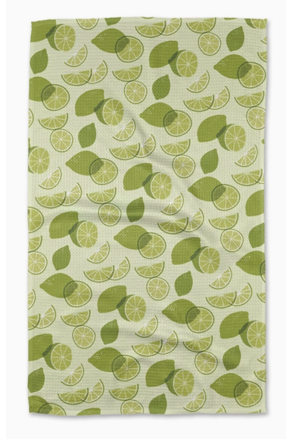 Geometry Kitchen Tea Towel - Limes