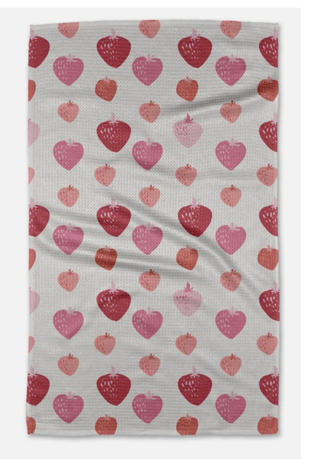 Geometry Kitchen Tea Towel - Pink Strawberries