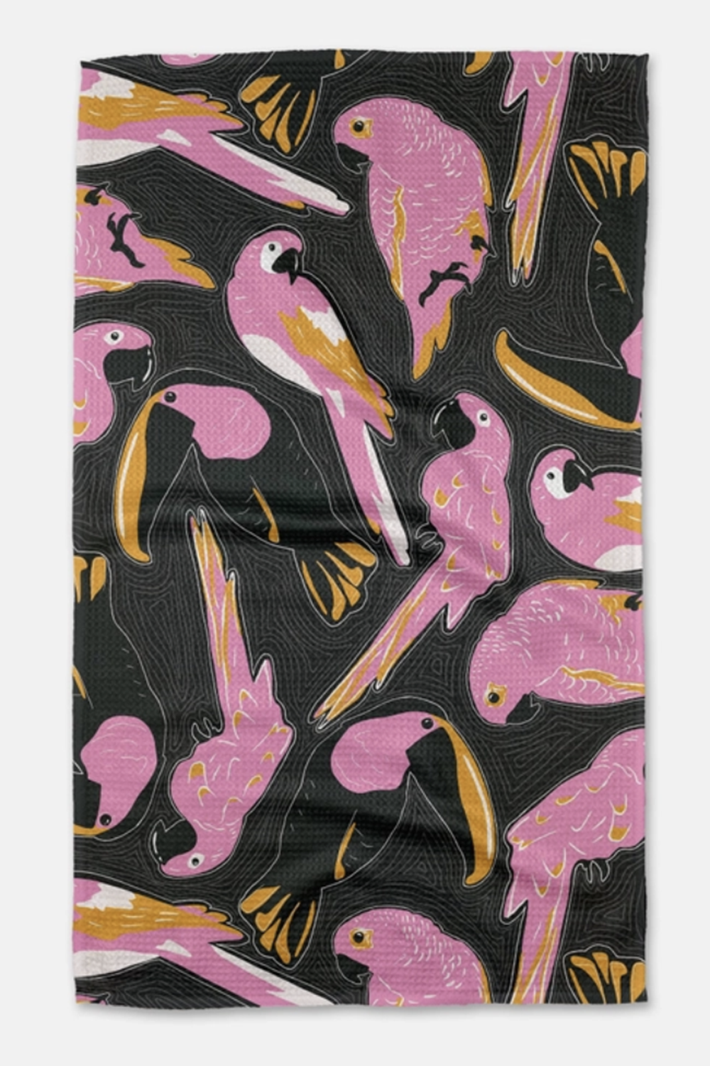 Geometry Kitchen Tea Towel - Bubblegum Birds