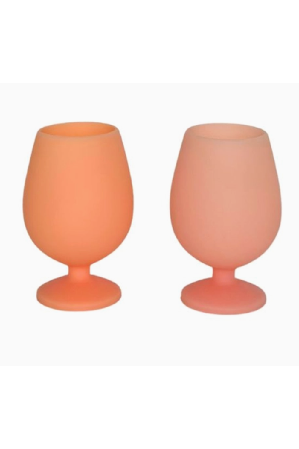 Silicone Wine Glass Set of 2 - SHORT Peach / Petal