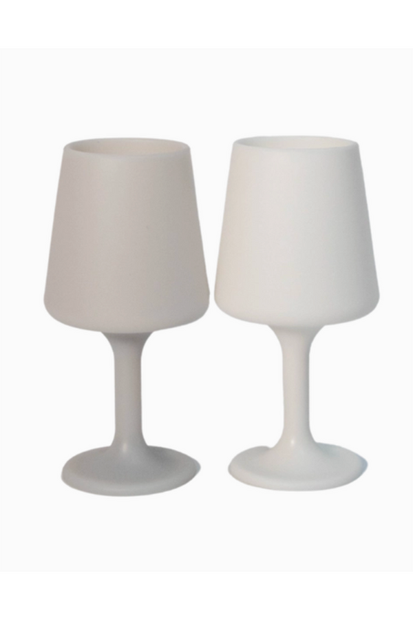 Silicone Wine Glass Set of 2 - TALL Blanc / Dove