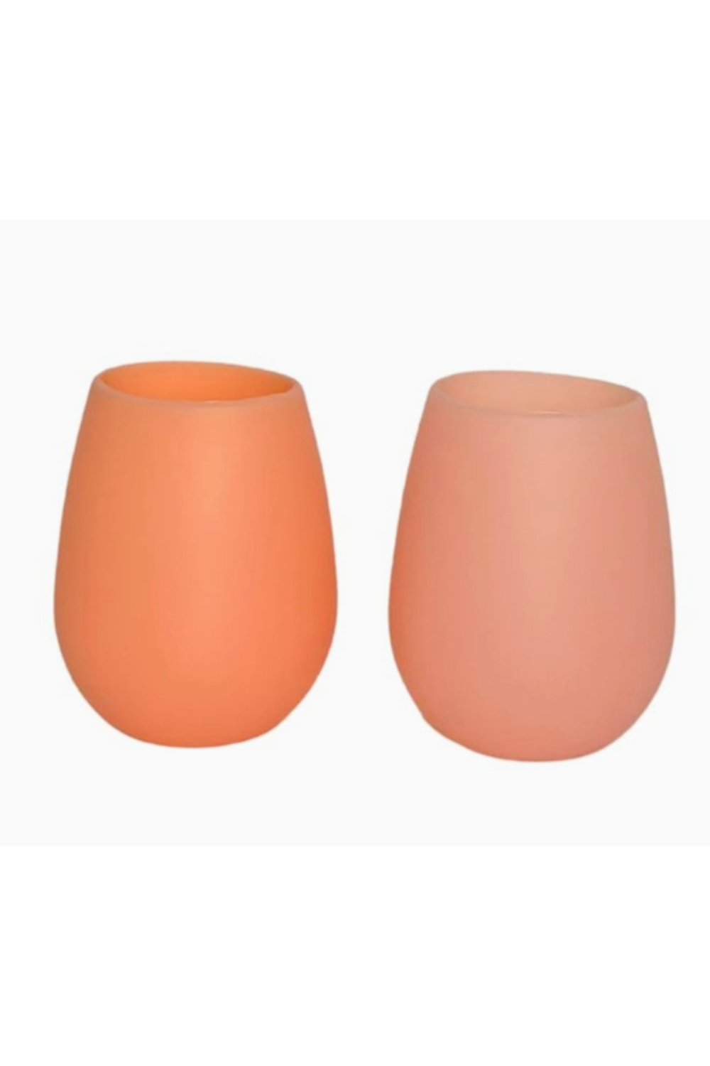 Silicone Wine Glass Set of 2 - STEMLESS Peach / Petal