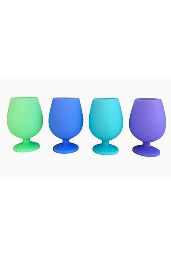 Silicone Wine Glass Set of 4 - SHORT Marine