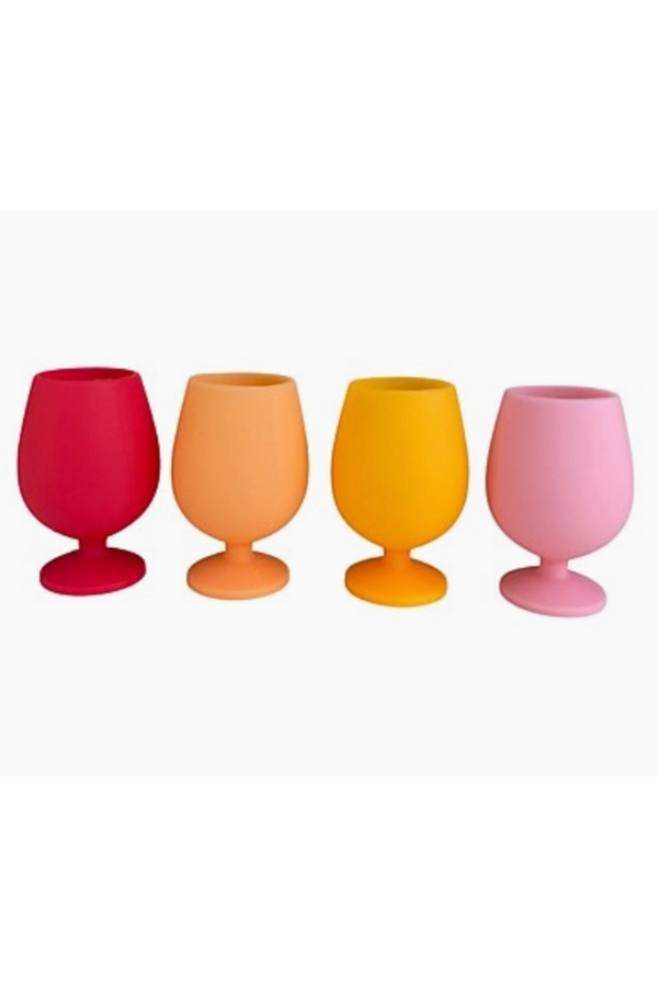Silicone Wine Glass Set of 4 - SHORT Spring