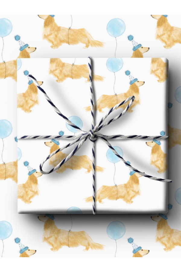 KP Wrapping Paper Sheets - Birthday Dog