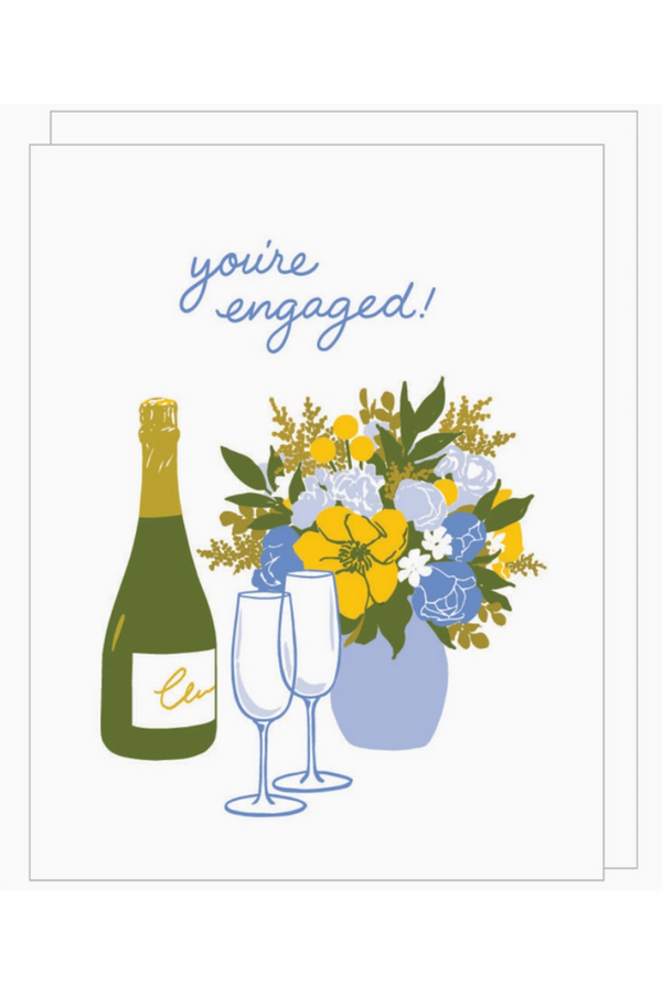 Smudgey Greeting Card - Engagement Champagne Toast