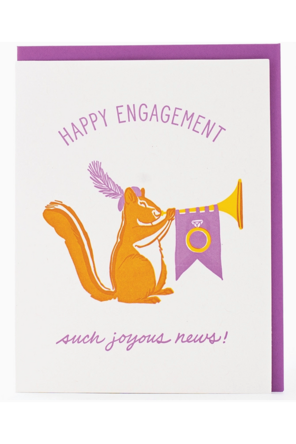 Smudgey Greeting Card - Engagement Fanfare