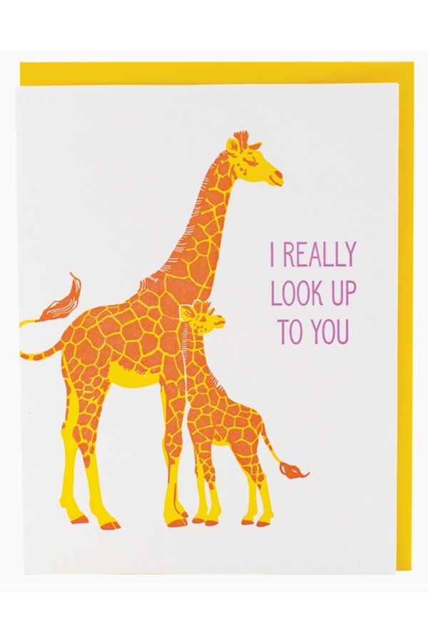 Smudgey Greeting Card - Mother's Day Giraffes