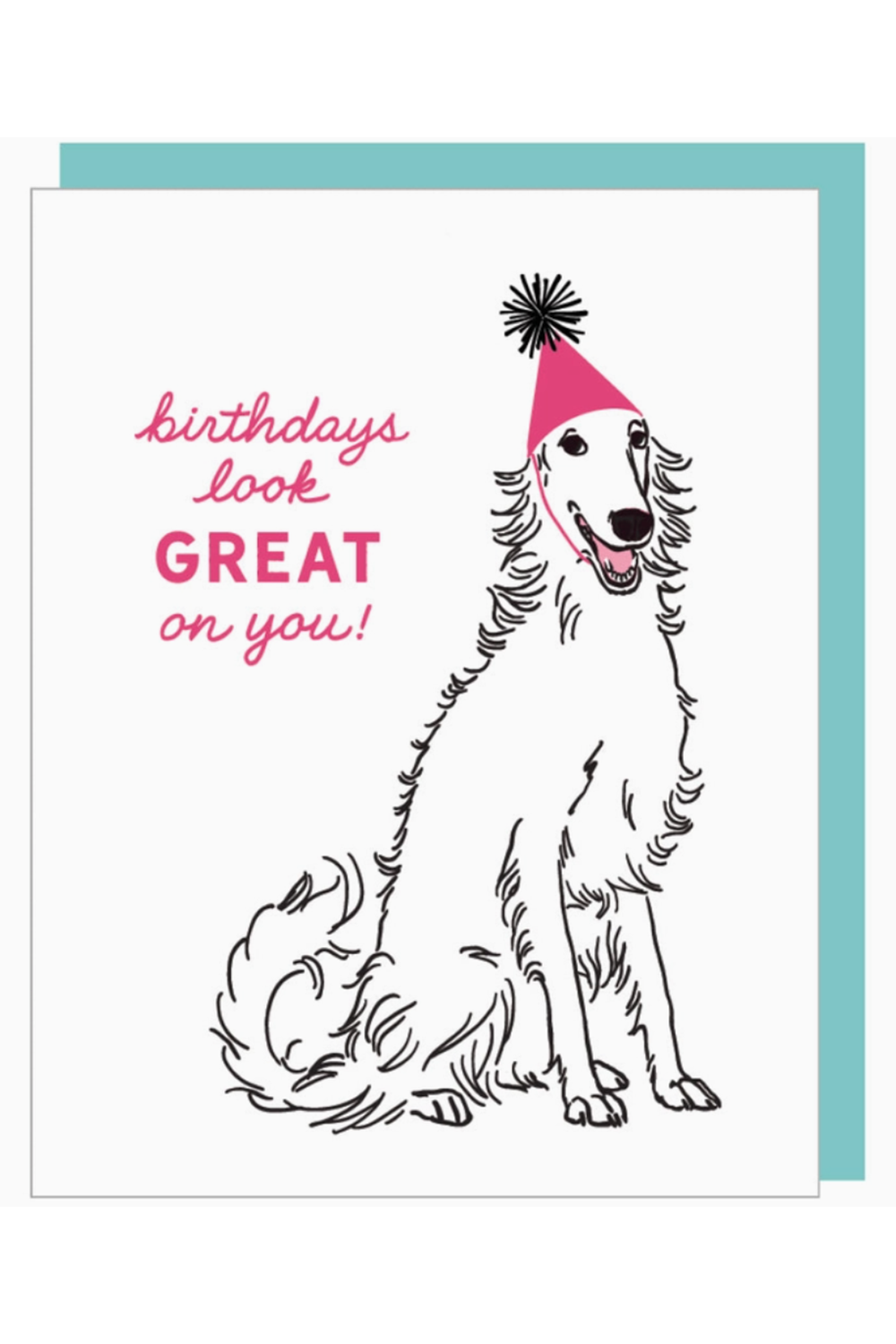 Smudgey Greeting Card - Birthday Good Borzoi