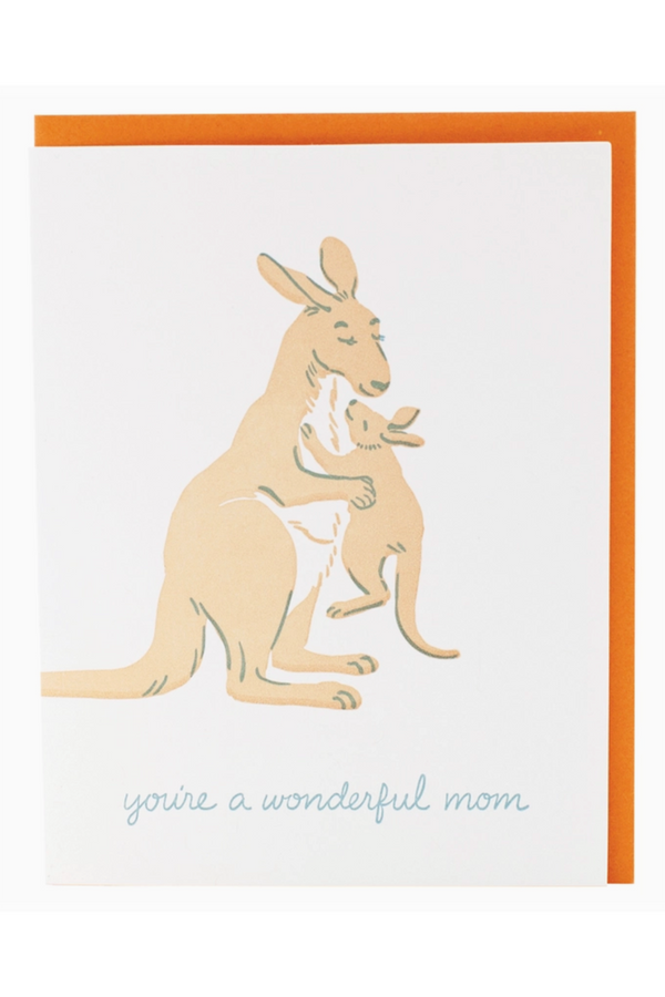 Smudgey Greeting Card - Mother's Day Kangaroo & Joey