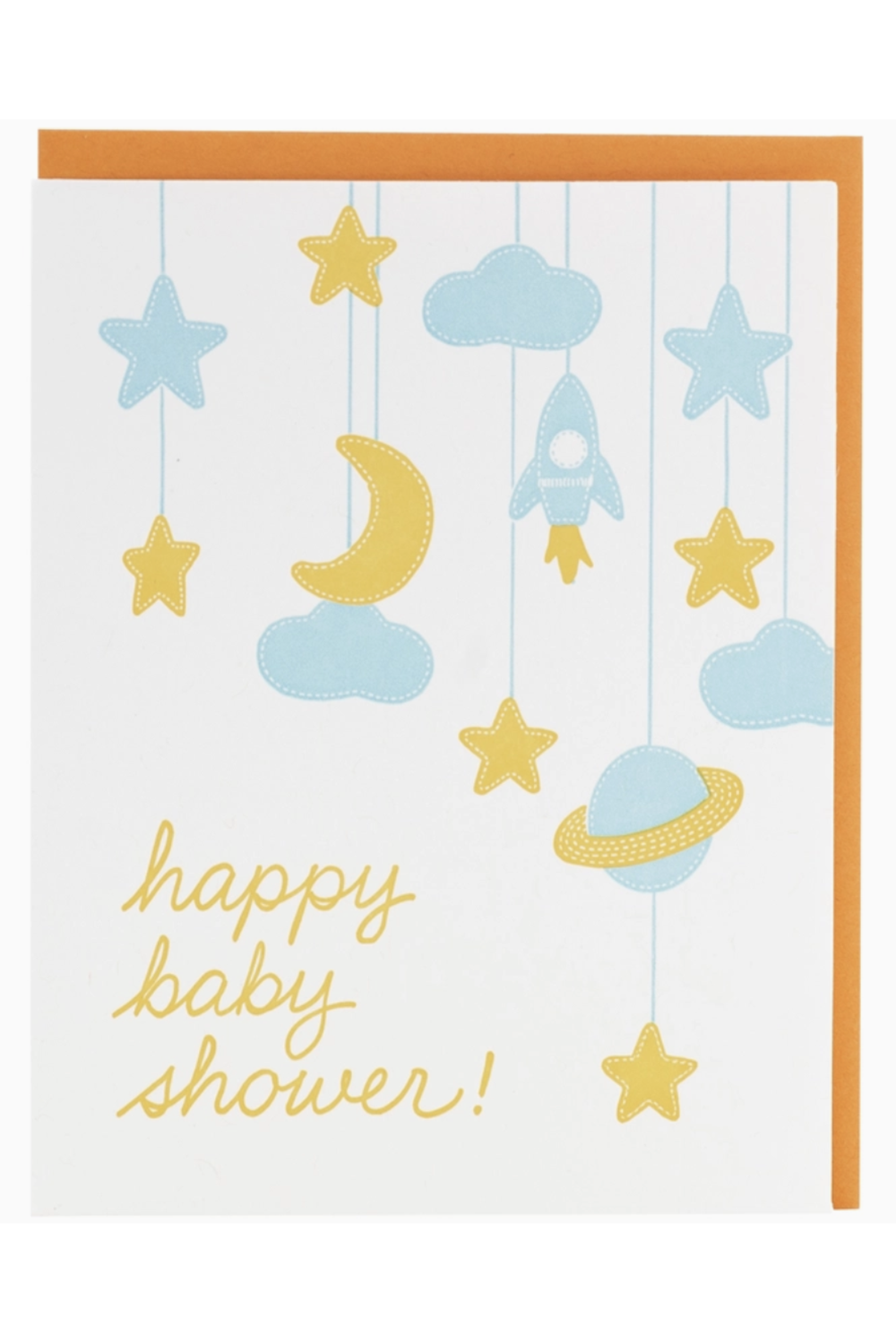 Smudgey Greeting Card - Baby Space Mobile