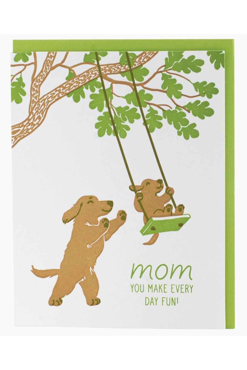 Smudgey Greeting Card - Mother's Day Tree Swing