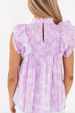 SIDEWALK SALE ITEM - Vivian Pleated Top - Lavender White