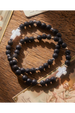 Holy Water Bracelet - Men's Lava Rock Cross Gold