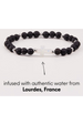 Holy Water Bracelet - Men's Lava Rock Cross Silver