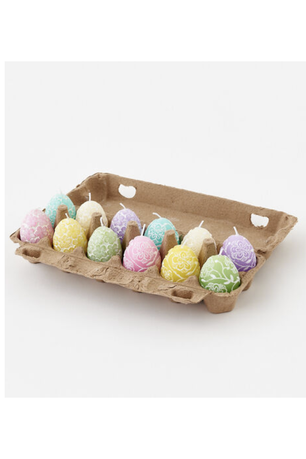 Floral Egg Candle in Crate