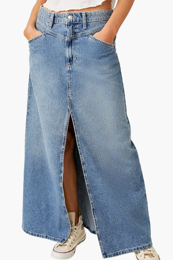 FP Come as You Are Denim Maxi Skirt