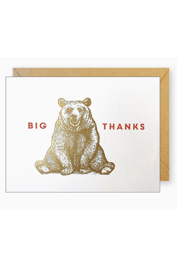 JF Thank You Boxed Card Set - Gold Bear