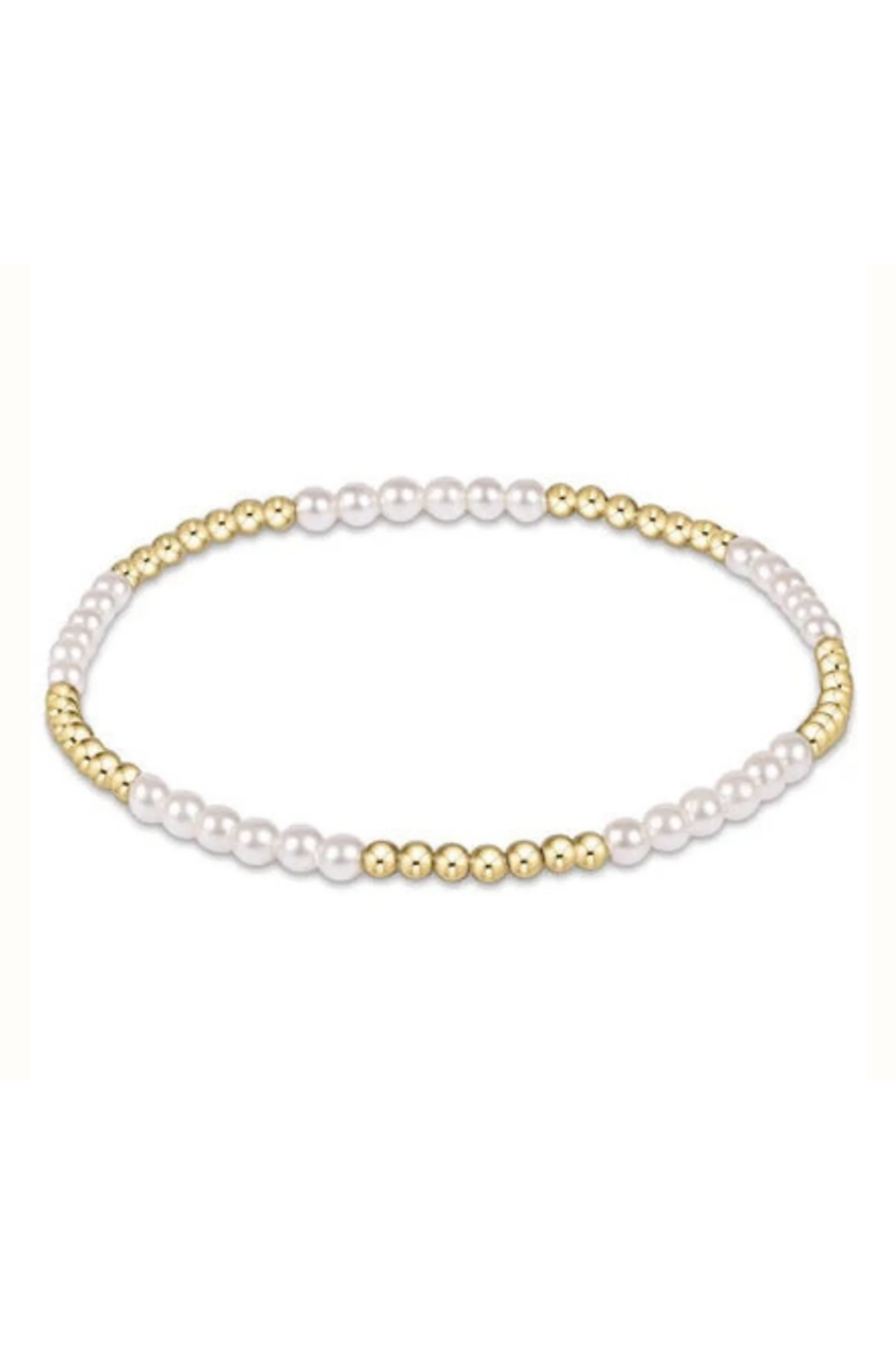 EN Classic Blissful Pattern Bracelet - Gold + Pearl