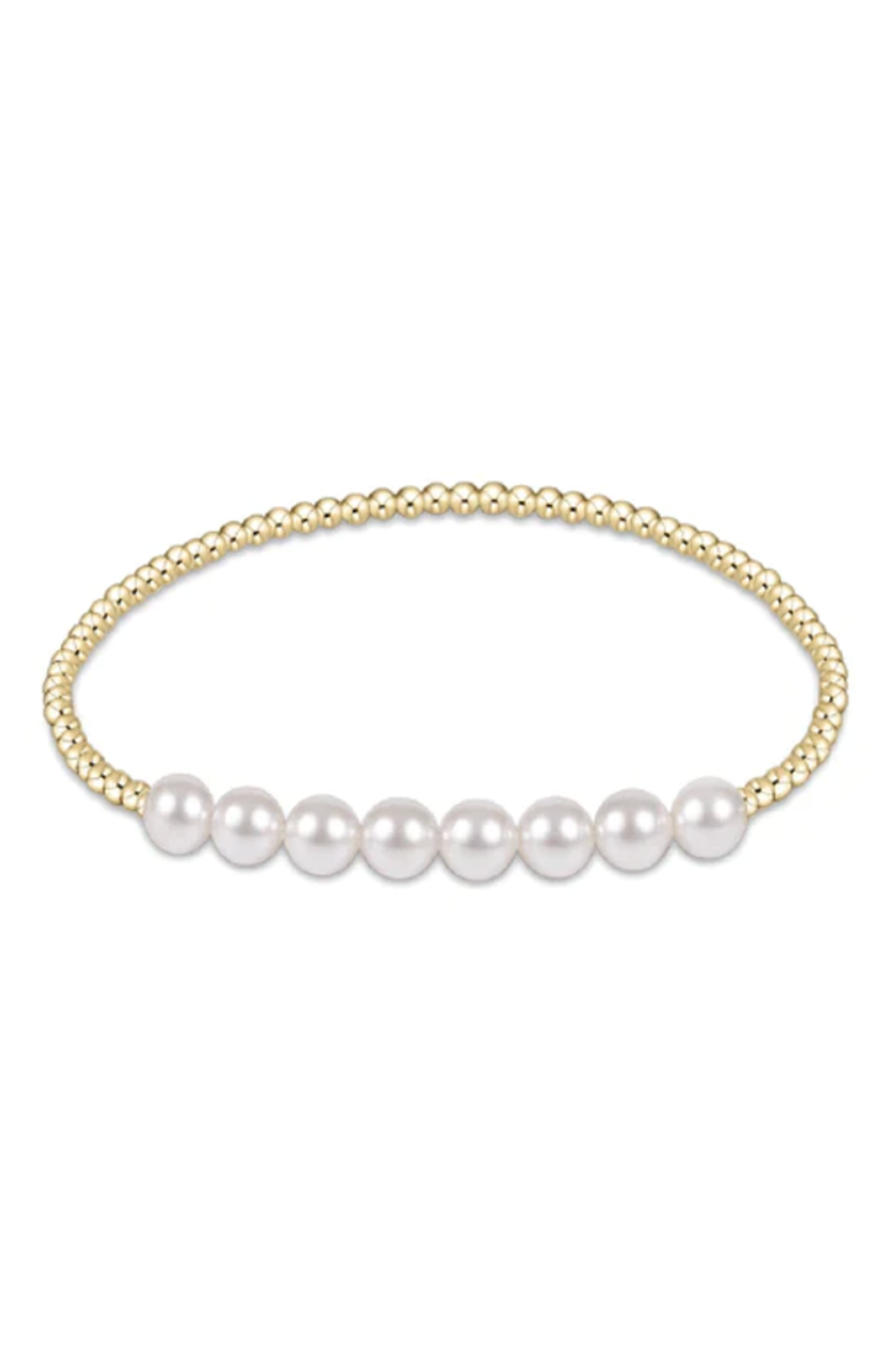 EN Classic Beaded Bliss Bracelet - Gold + Pearl