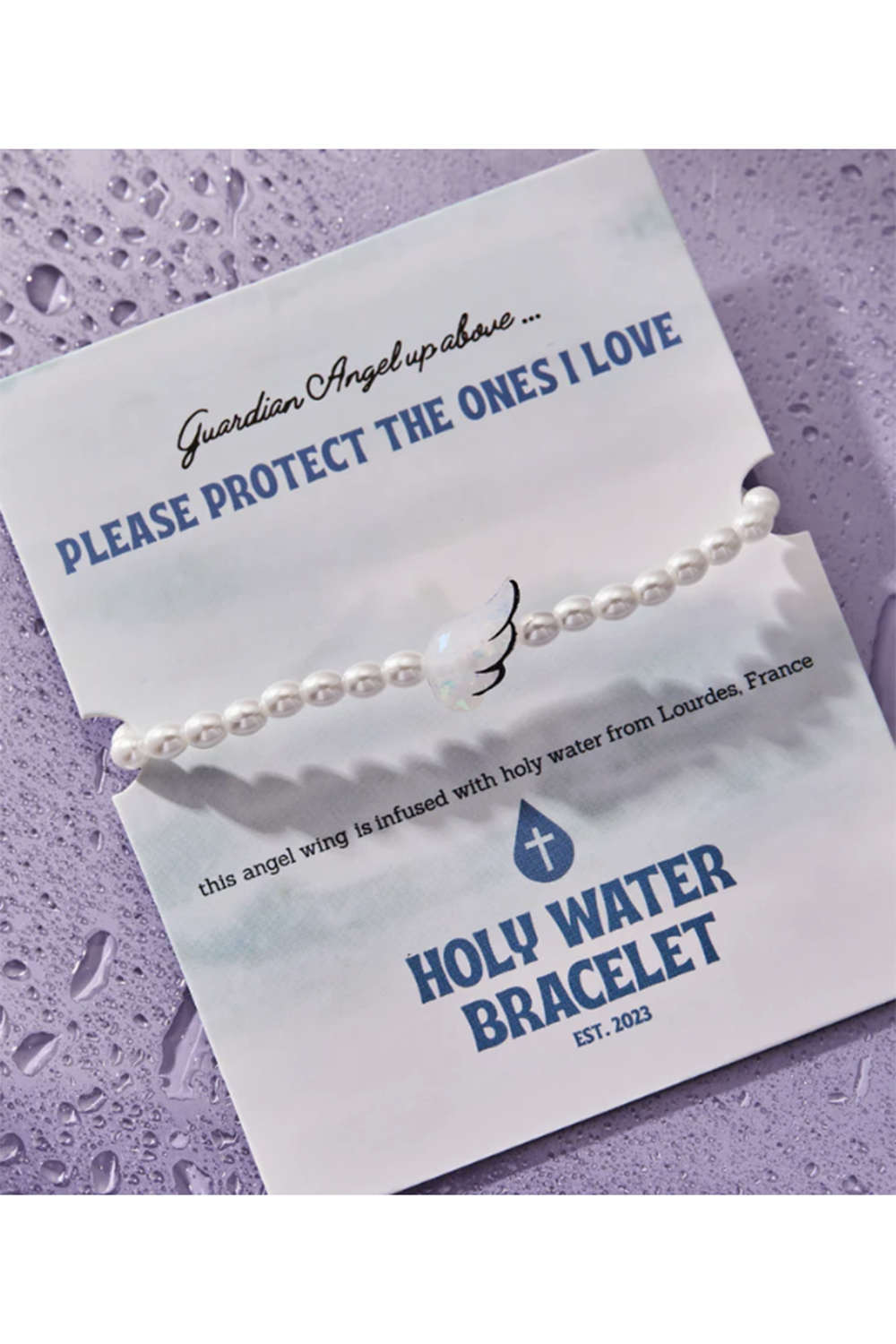 Holy Water Bracelet - Angel Wing Pearl