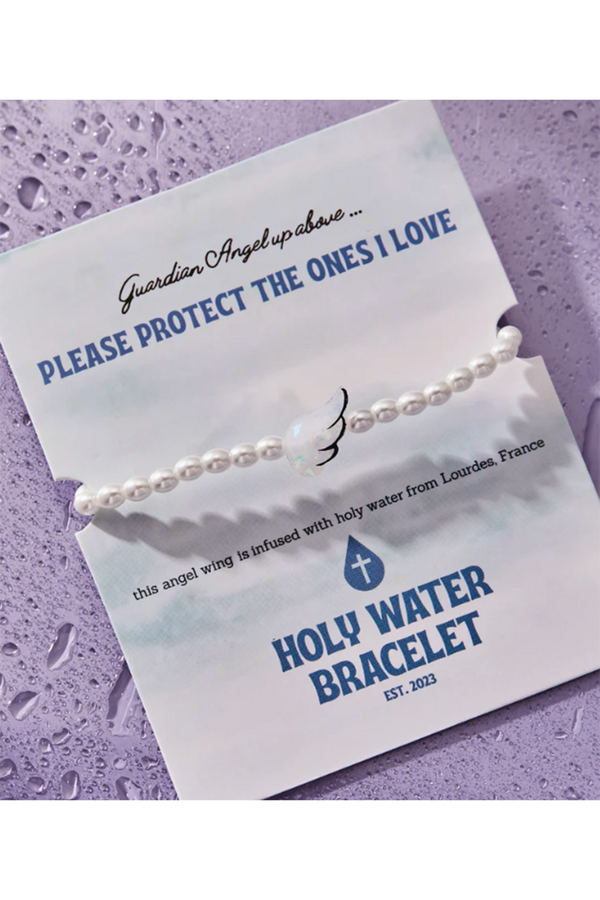 Holy Water Bracelet - Angel Wing Pearl