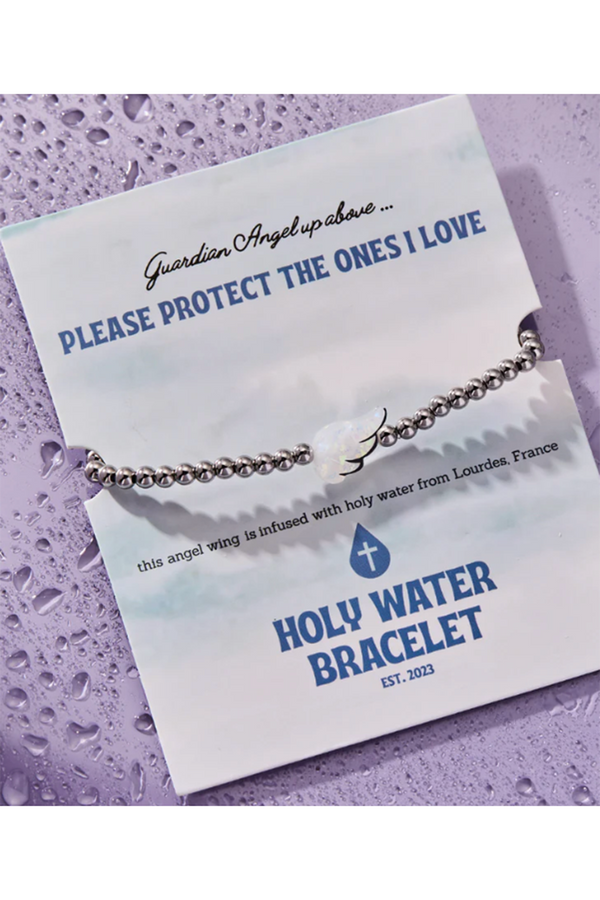 Holy Water Bracelet - Angel Wing Silver