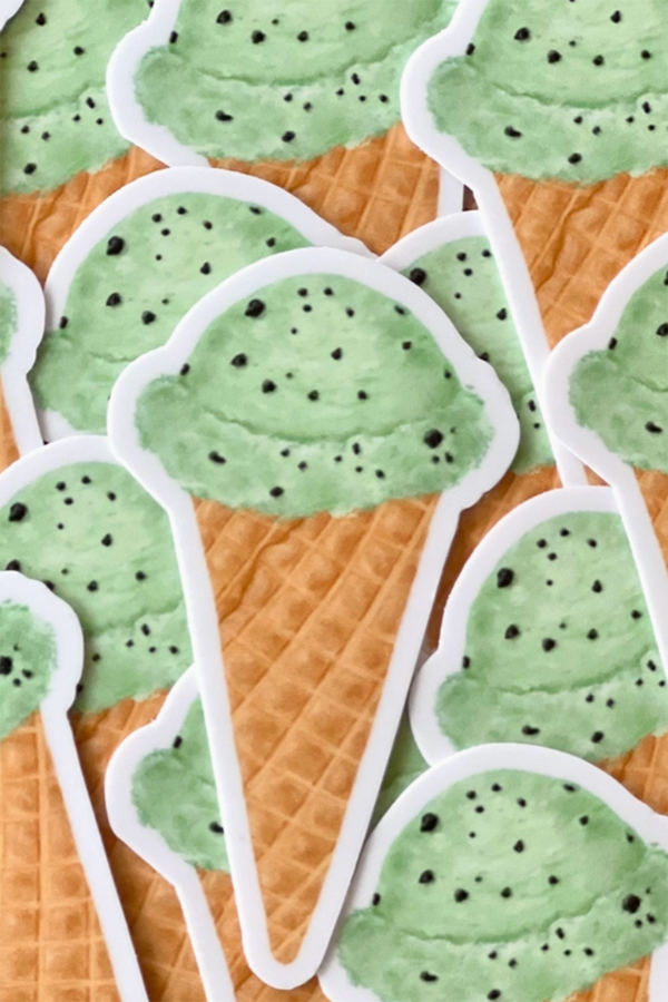 Trendy Sticker - Mint Chip Ice Cream Cone