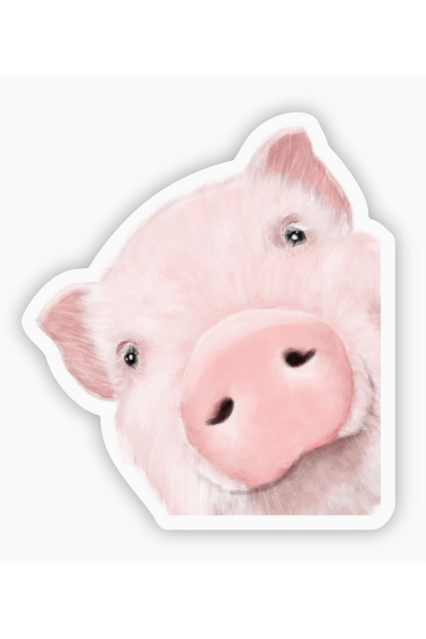 Trendy Sticker - Peeking Pig