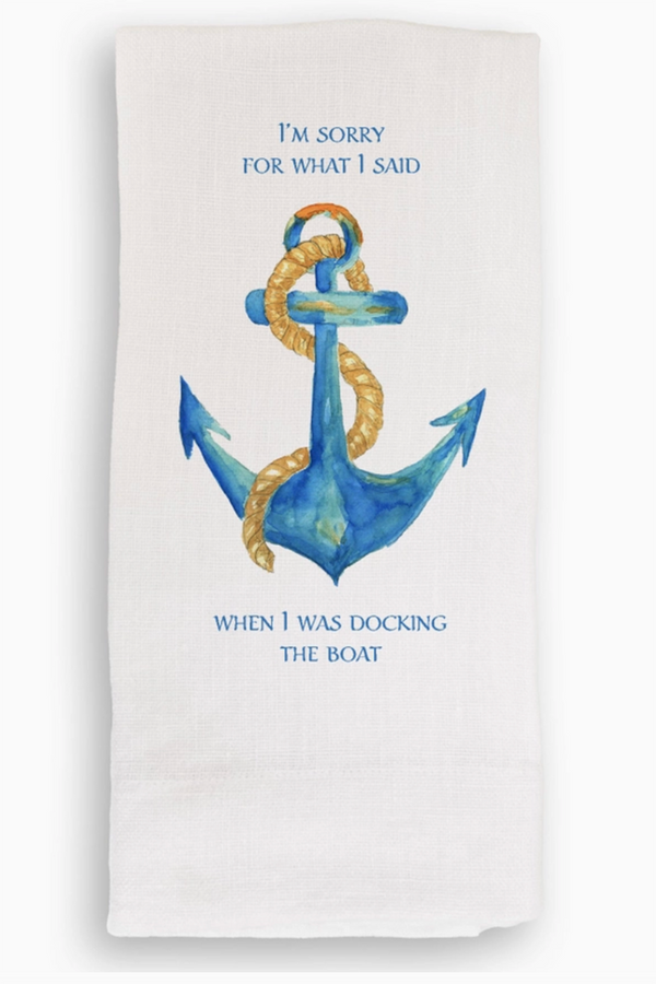 FG Watercolor Tea Towel - Docking the Boat