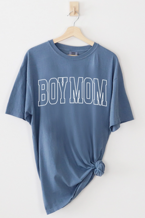 Babe Boy Mom T-Shirt - Blue Jean