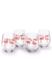 Glass Flamingo Single Stemless Wine Glass