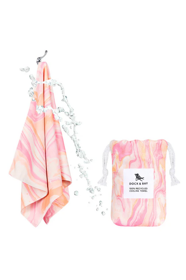 Quick Dry Gym / Cooling Towel - Marble Peach Melba