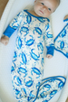 Bamboo Knotted Gown - Blue Crab