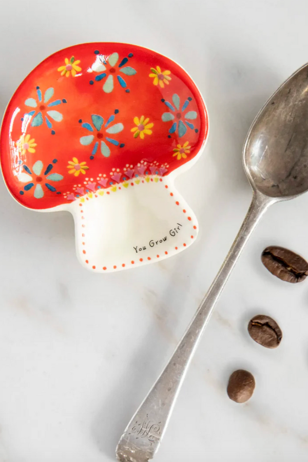 Ceramic Spoon Rest - You Grow Girl Mushroom